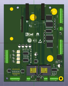 3D image of the ESP32 T7S3 MultiFunctionUniversalTurnout board